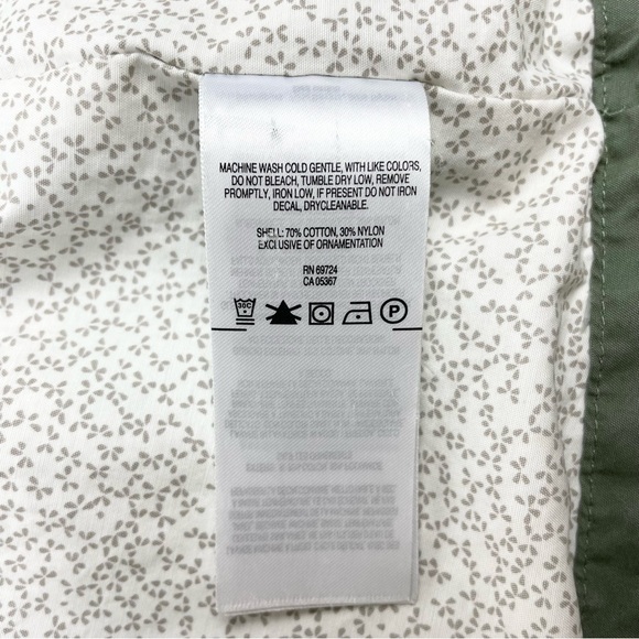 COLUMBIA Cotton Blend Spring/Fall Jacket Sage Green with Brown Leather Detail - Picture 10 of 16